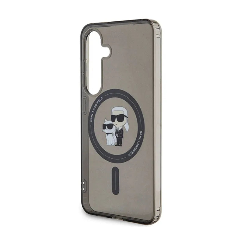Karl Lagerfeld IML Karl & Choupette Glitter MagSafe - Samsung Galaxy S24 dėklas (juodas)