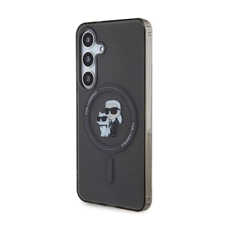 Karl Lagerfeld IML Karl & Choupette Glitter MagSafe - Samsung Galaxy S24 dėklas (juodas)
