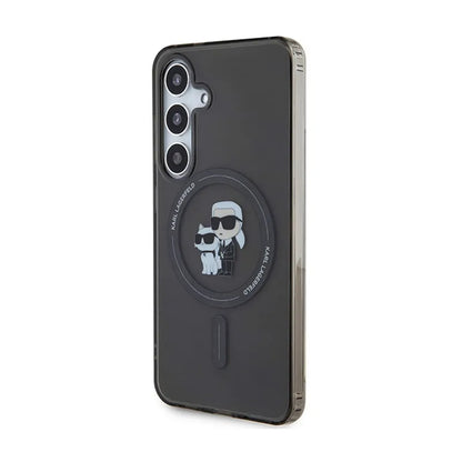 Karl Lagerfeld IML Karl & Choupette Glitter MagSafe - Samsung Galaxy S24 dėklas (juodas)
