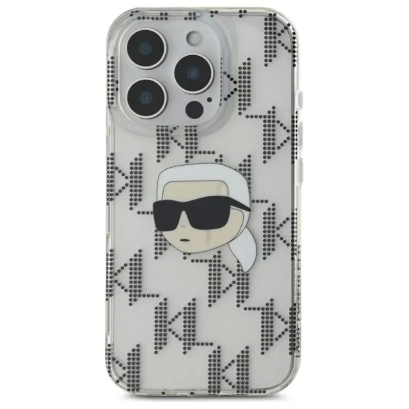 Karl Lagerfeld IML Karl Head Electroplated - dėklas iPhone 16 Pro Max (skaidrus)