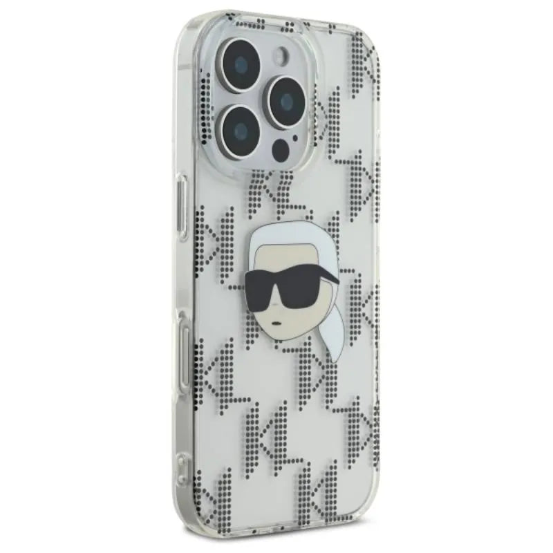 Karl Lagerfeld IML Karl Head Electroplated - dėklas iPhone 16 Pro Max (skaidrus)