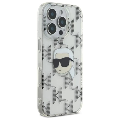 Karl Lagerfeld IML Karl Head Electroplated - dėklas iPhone 16 Pro Max (skaidrus)