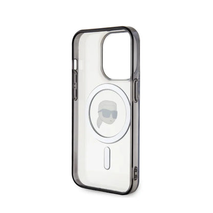 Karl Lagerfeld IML Karl Head MagSafe – dėklas iPhone 15 Pro (skaidrus)