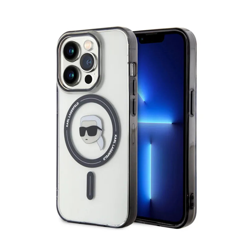 Karl Lagerfeld IML Karl Head MagSafe – dėklas iPhone 15 Pro (skaidrus)