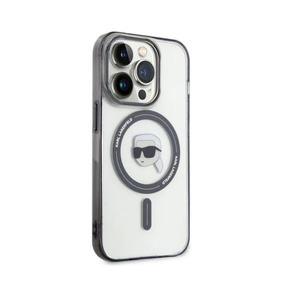 Karl Lagerfeld IML Karl Head MagSafe – dėklas iPhone 15 Pro (skaidrus)