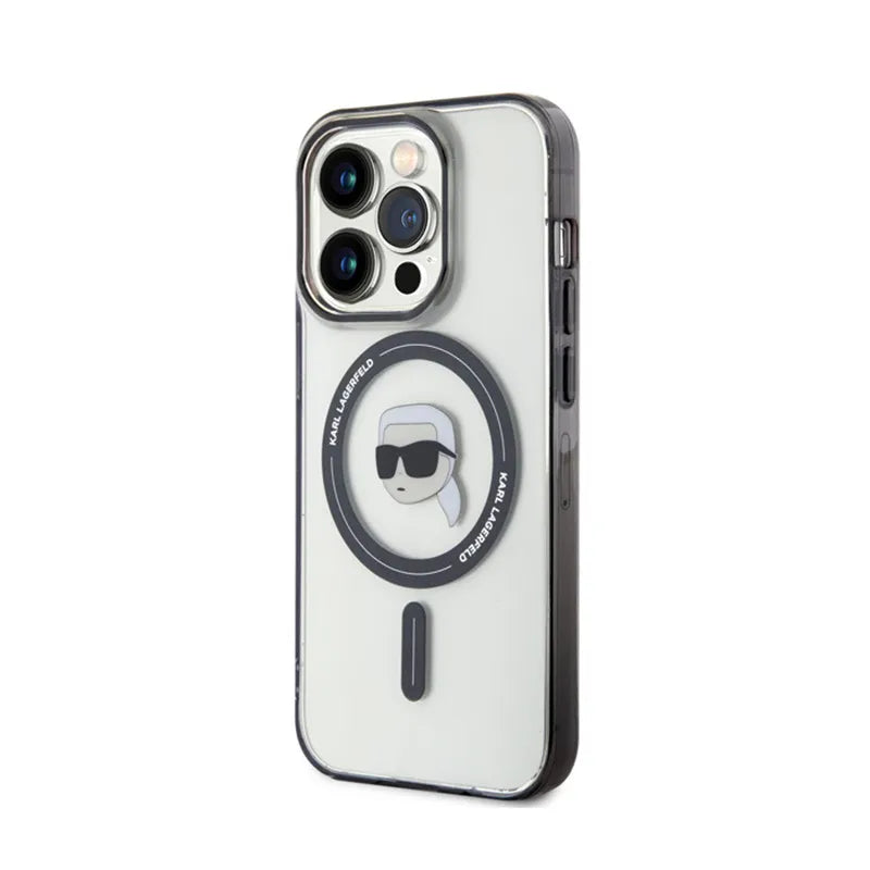 Karl Lagerfeld IML Karl Head MagSafe – dėklas iPhone 15 Pro (skaidrus)
