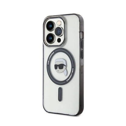 Karl Lagerfeld IML Karl Head MagSafe – dėklas iPhone 15 Pro (skaidrus)