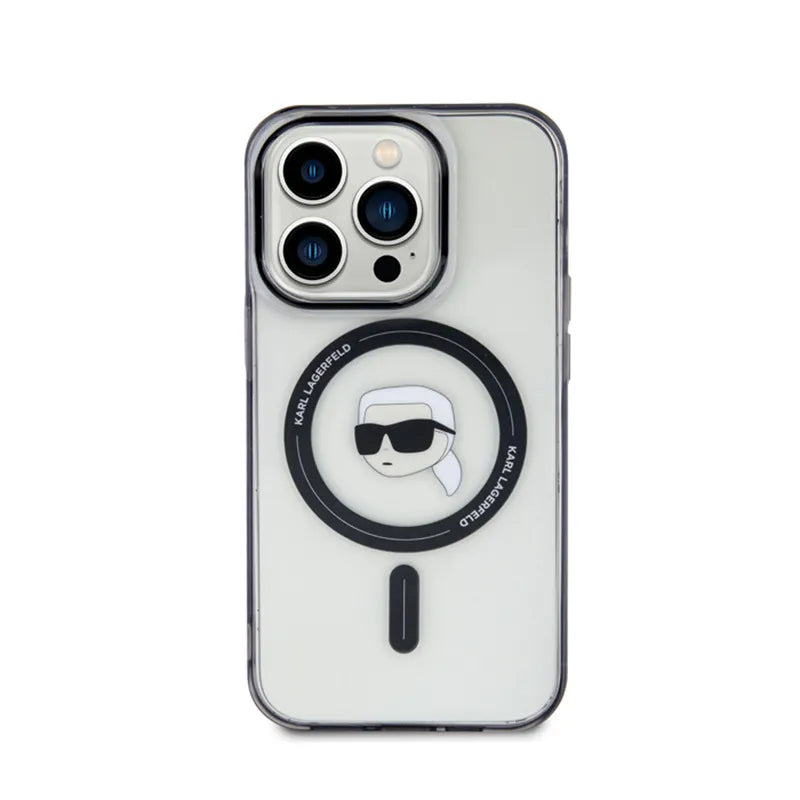 Karl Lagerfeld IML Karl Head MagSafe – dėklas iPhone 15 Pro (skaidrus)