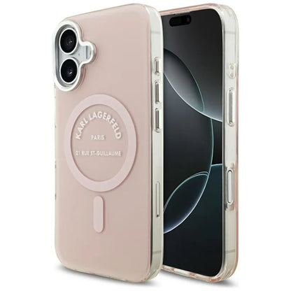 Karl Lagerfeld IML Karl RSG Logo MagSafe - Dėklas, skirtas iPhone 17 (rožinis)