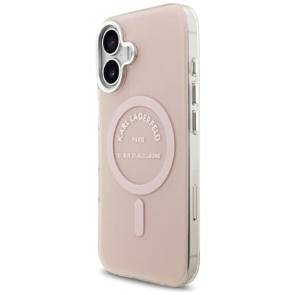 Karl Lagerfeld IML Karl RSG Logo MagSafe - Dėklas, skirtas iPhone 17 (rožinis)