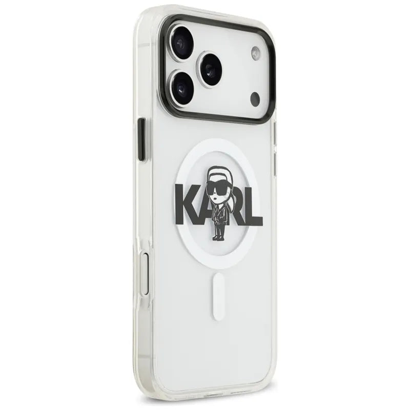 Karl Lagerfeld IML Karl Sketch Logo MagSafe dėklas iPhone 17 Pro Max (Skaidrus)
