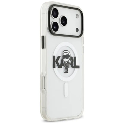 Karl Lagerfeld IML Karl Sketch Logo MagSafe dėklas iPhone 17 Pro Max (Skaidrus)