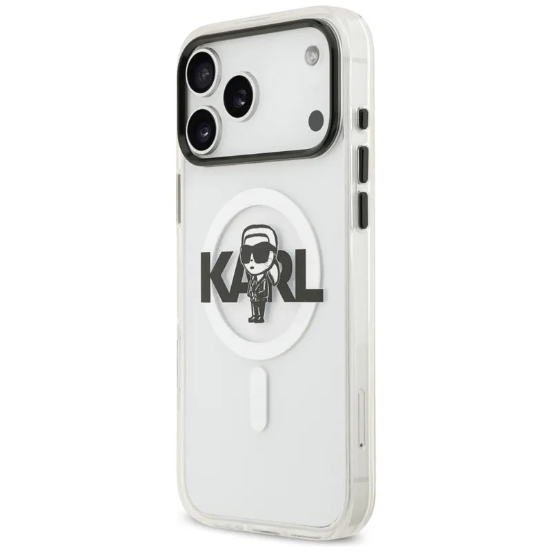 Karl Lagerfeld IML Karl Sketch Logo MagSafe dėklas iPhone 17 Pro Max (Skaidrus)