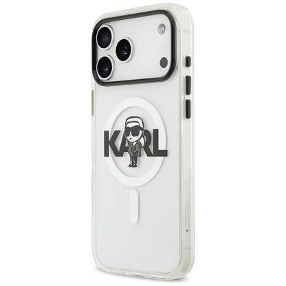 Karl Lagerfeld IML Karl Sketch Logo MagSafe dėklas iPhone 17 Pro Max (Skaidrus)