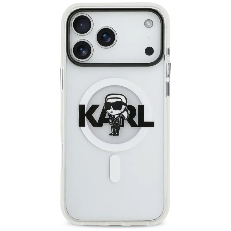 Karl Lagerfeld IML Karl Sketch Logo MagSafe dėklas iPhone 17 Pro Max (Skaidrus)