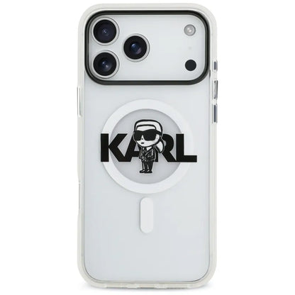 Karl Lagerfeld IML Karl Sketch Logo MagSafe dėklas iPhone 17 Pro Max (Skaidrus)
