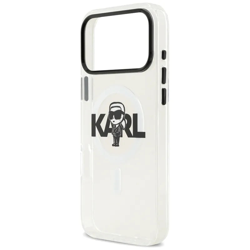 Karl Lagerfeld IML Karl Sketch Logo MagSafe dėklas iPhone 17 Pro Max (Skaidrus)