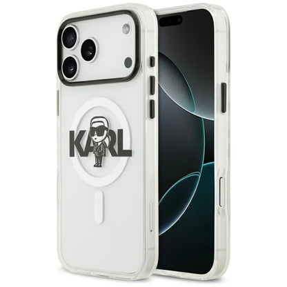 Karl Lagerfeld IML Karl Sketch Logo MagSafe dėklas iPhone 17 Pro Max (Skaidrus)