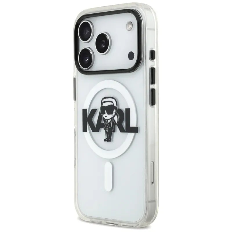 Karl Lagerfeld IML Karl Sketch Logo MagSafe dėklas iPhone 17 Pro (Skaidrus)