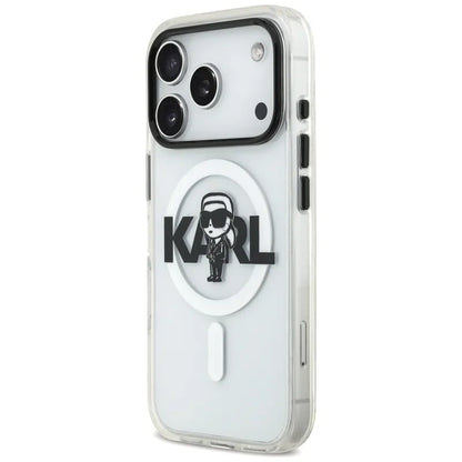 Karl Lagerfeld IML Karl Sketch Logo MagSafe dėklas iPhone 17 Pro (Skaidrus)