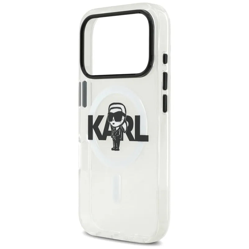 Karl Lagerfeld IML Karl Sketch Logo MagSafe dėklas iPhone 17 Pro (Skaidrus)