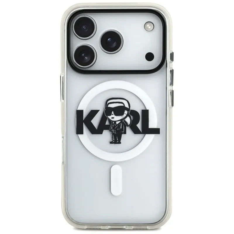 Karl Lagerfeld IML Karl Sketch Logo MagSafe dėklas iPhone 17 Pro (Skaidrus)