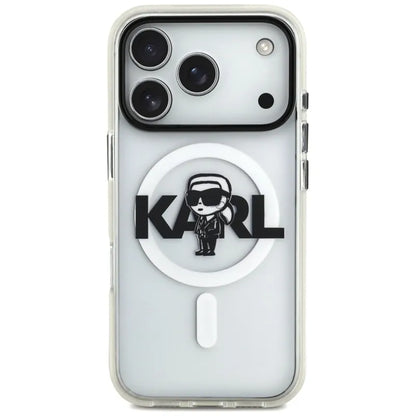 Karl Lagerfeld IML Karl Sketch Logo MagSafe dėklas iPhone 17 Pro (Skaidrus)