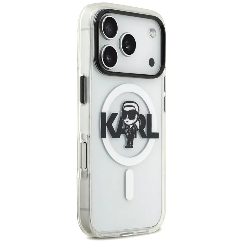 Karl Lagerfeld IML Karl Sketch Logo MagSafe dėklas iPhone 17 Pro (Skaidrus)