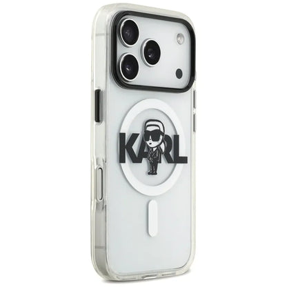 Karl Lagerfeld IML Karl Sketch Logo MagSafe dėklas iPhone 17 Pro (Skaidrus)