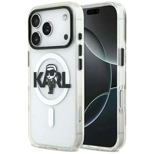 Karl Lagerfeld IML Karl Sketch Logo MagSafe dėklas iPhone 17 Pro (Skaidrus)