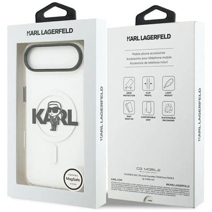 Karl Lagerfeld IML Karl Sketch Logotipas MagSafe - Dėklas iPhone Air (skaidrus)
