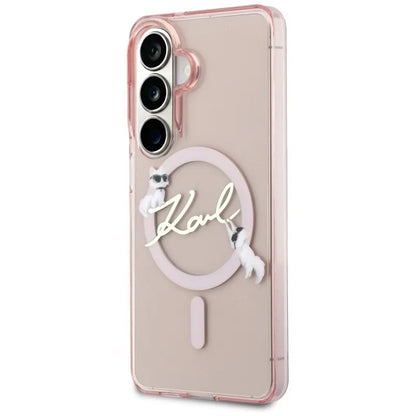 Karl Lagerfeld IML KC Script MagSafe dėklas - Samsung Galaxy S26 (Rožinis)