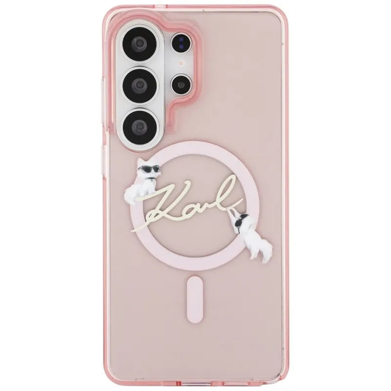 Karl Lagerfeld IML KC Script MagSafe dėklas - Samsung Galaxy S26 Ultra (Rožinis)