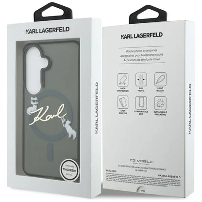 Karl Lagerfeld IML KC Script MagSafe - Samsung Galaxy S26 dėklas (juodas)