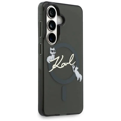 Karl Lagerfeld IML KC Script MagSafe - Samsung Galaxy S26 dėklas (juodas)