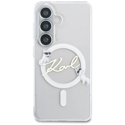 Karl Lagerfeld IML KC Script MagSafe - Samsung Galaxy S26+ dėklas (skaidrus)