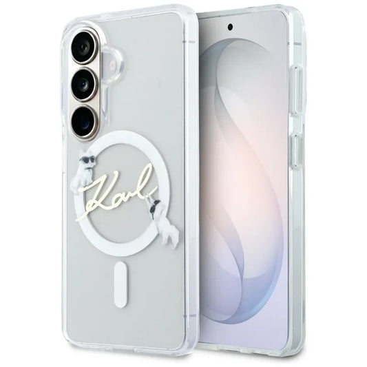 Karl Lagerfeld IML KC Script MagSafe - Samsung Galaxy S26 dėklas (Skaidrus)