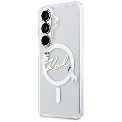 Karl Lagerfeld IML KC Script MagSafe - Samsung Galaxy S26+ dėklas (skaidrus)