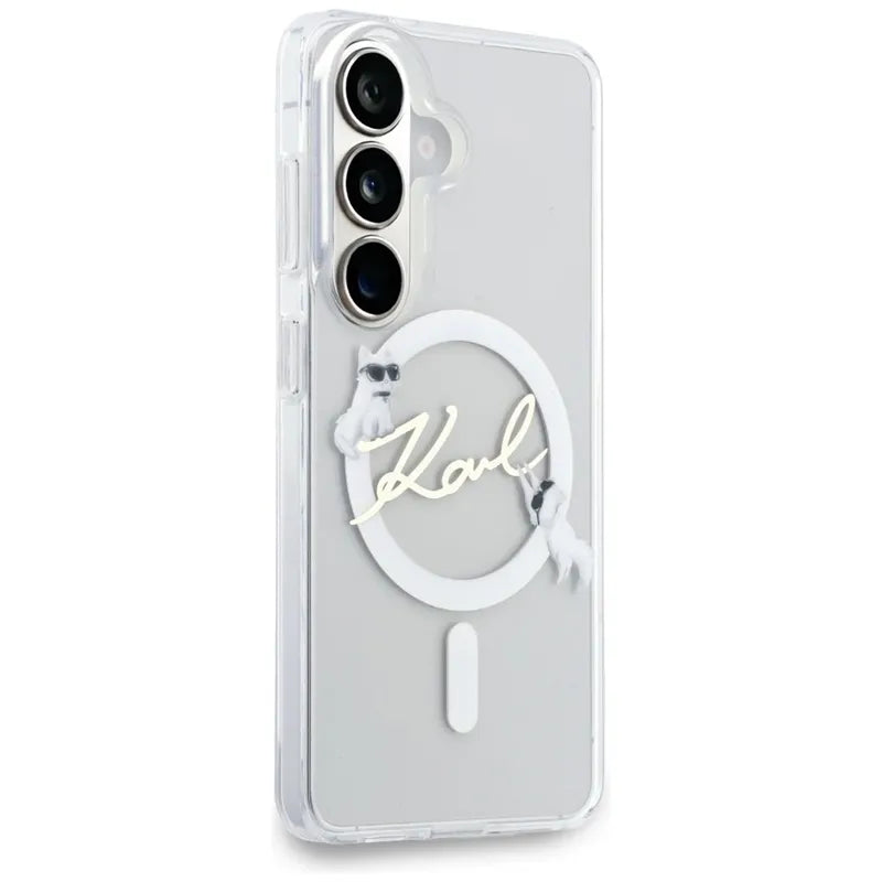 Karl Lagerfeld IML KC Script MagSafe - Samsung Galaxy S26 dėklas (Skaidrus)