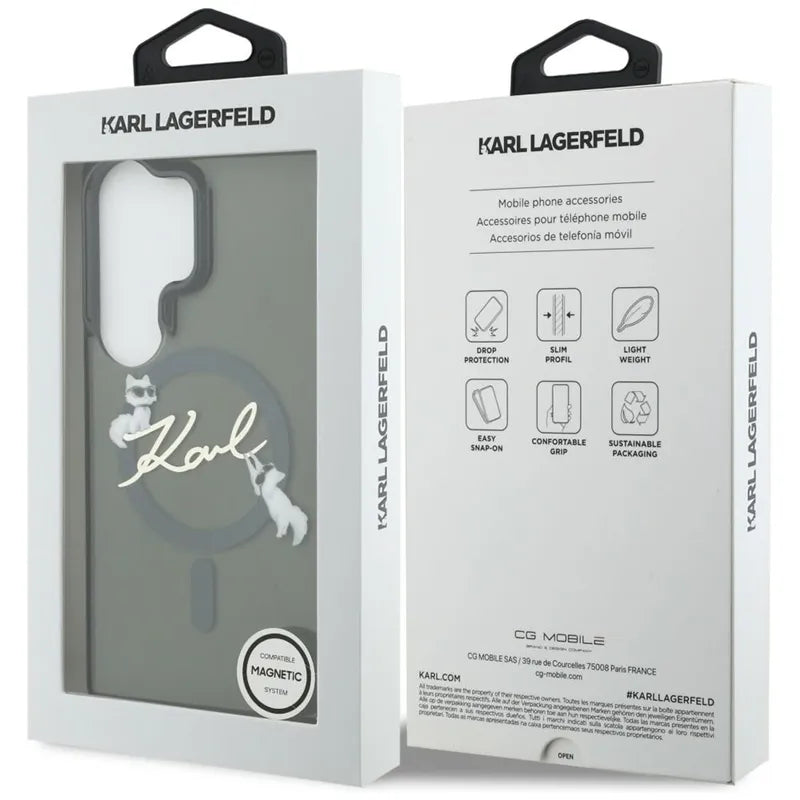 Karl Lagerfeld IML KC Script MagSafe - Samsung Galaxy S26 Ultra dėklas (juodas)