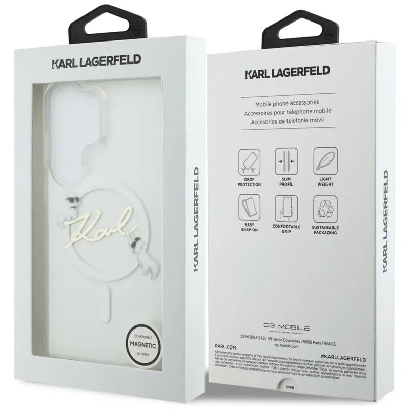 Karl Lagerfeld IML KC Script MagSafe - Samsung Galaxy S26 Ultra dėklas (Skaidrus)