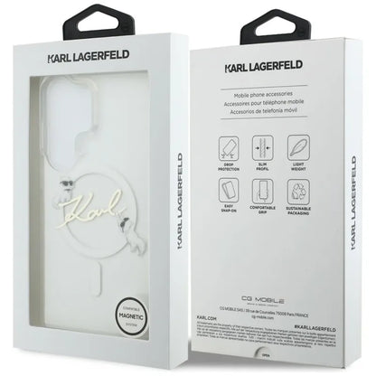 Karl Lagerfeld IML KC Script MagSafe - Samsung Galaxy S26 Ultra dėklas (Skaidrus)