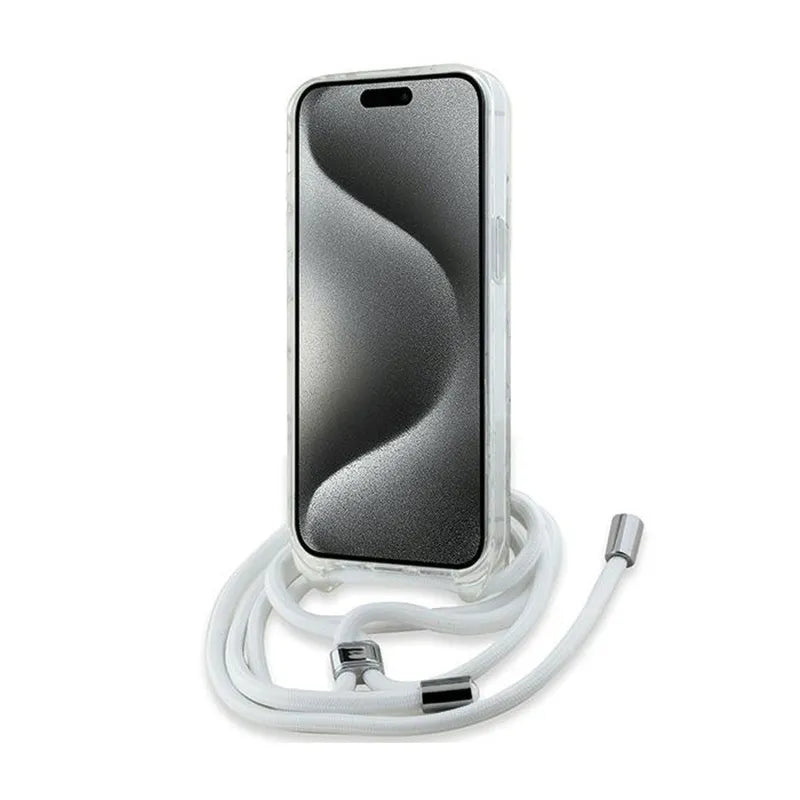 Karl Lagerfeld IML krepšys ant peties Monogram Karl & Choupette Head MagSafe – iPhone 15 / 14 / 13 dėklas (skaidrus)