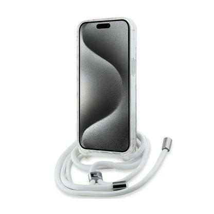 Karl Lagerfeld IML krepšys ant peties Monogram Karl & Choupette Head MagSafe – iPhone 15 / 14 / 13 dėklas (skaidrus)