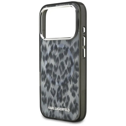 Karl Lagerfeld IML Leopard Pattern MagSafe - Dėklas, skirtas iPhone 17 Pro (juodas)