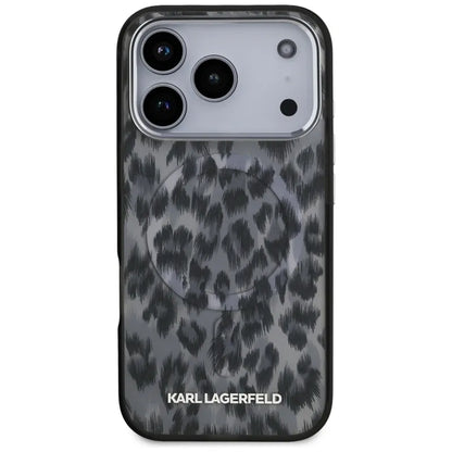 Karl Lagerfeld IML Leopard Pattern MagSafe - Dėklas, skirtas iPhone 17 Pro (juodas)