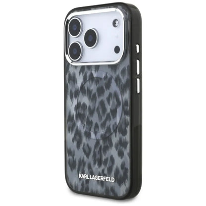 Karl Lagerfeld IML Leopard Pattern MagSafe - Dėklas, skirtas iPhone 17 Pro (juodas)