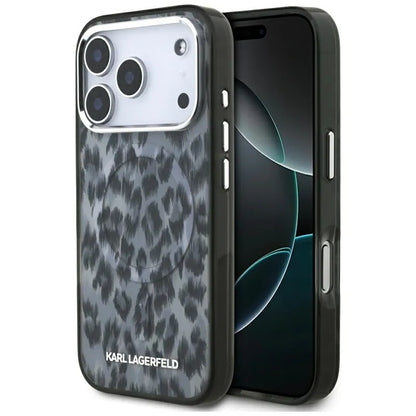 Karl Lagerfeld IML Leopard Pattern MagSafe - Dėklas, skirtas iPhone 17 Pro (juodas)