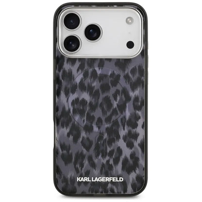 Karl Lagerfeld IML Leopardo raštas MagSafe - Dėklas iPhone 17 Pro Max (juodas)