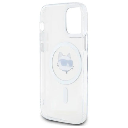 Karl Lagerfeld IML Metal Choupette Head MagSafe – Dėklas iPhone 12 / iPhone 12 Pro (baltas)